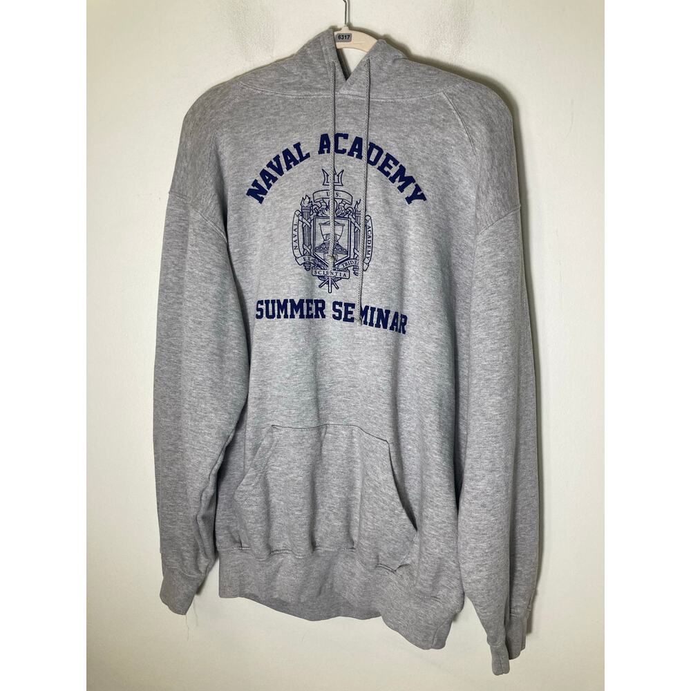 Men's Badger Sport "Naval Academy" Gray Hooded Sweatshirt Sz XL